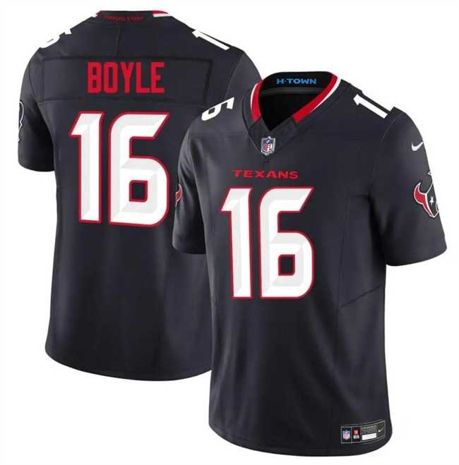 Men & Women & Youth Houston Texans #16 Tim Boyle Navy 2024 Vapor F.U.S.E. Limited Stitched Jersey->houston texans->NFL Jersey